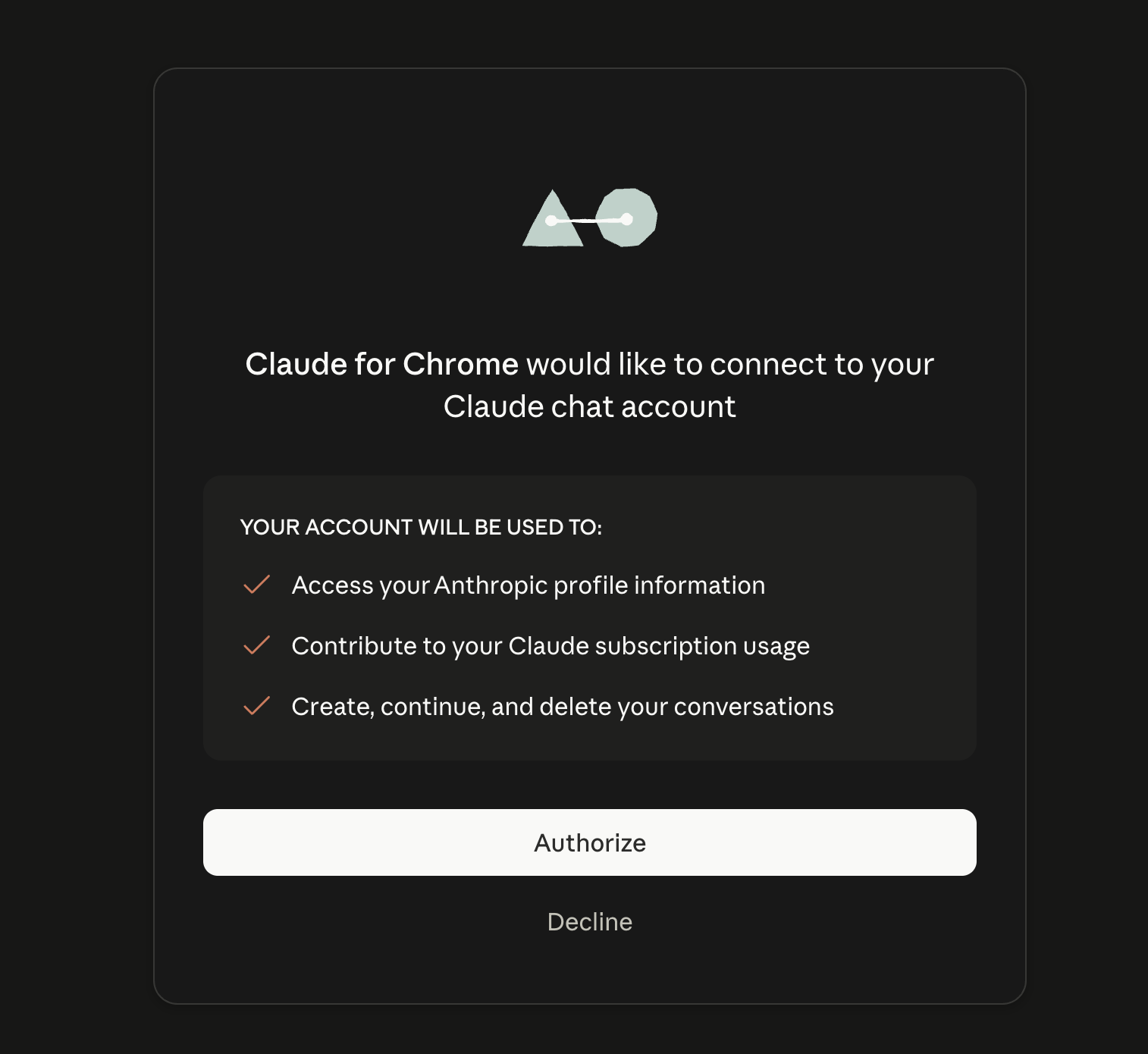 授权 Claude for Chrome 连接你的账号